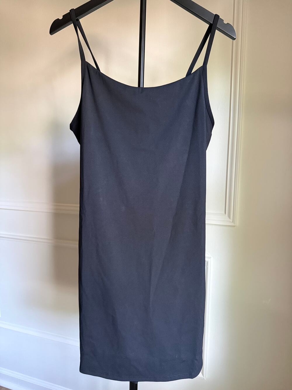SPANX x Evereve Black Cami Dress Built-In Shorts Size Large NWT